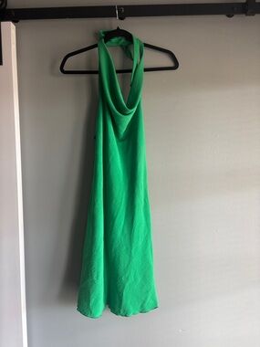 See You Monday Bright Green Halter Maxi Dress